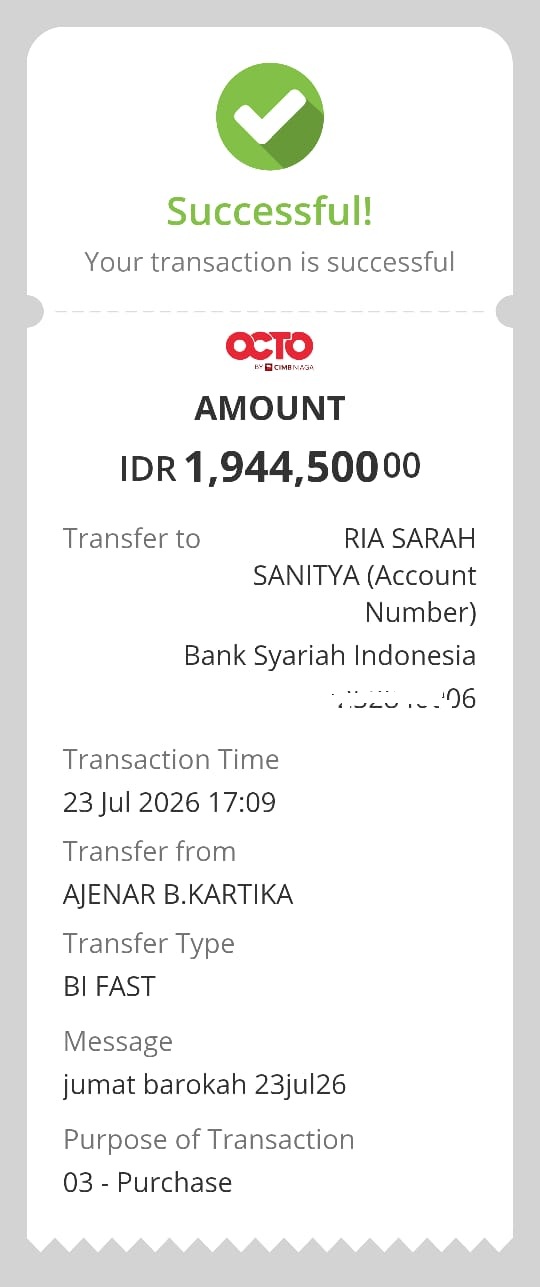 Sedekah Jumat Barokah tgl 24 Juli 2026